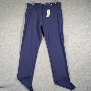 Twillory Performance Pants Mens 34x34 Blue Technical Mesh Golf Dress Slim Fit